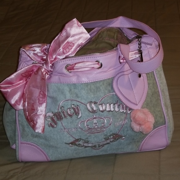 Juicy Couture Handbags - Juicy Couture medium sized purse, gray and pink